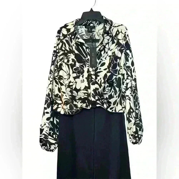 Rachel Zoe 2 Piece Set Black And White Flower Size S - Picture 1 of 8